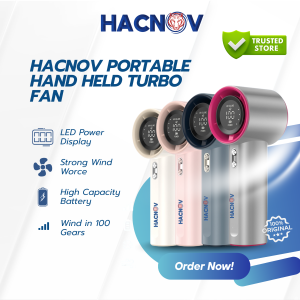 Kipas Angin Mini Portable Hacnov  GS1 High-speed Portable Handheld Fan 4000MAH