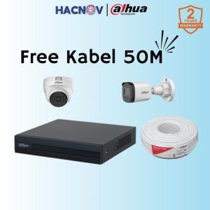 Paket CCTV Indoor/Outdoor Dahua 2 Kamera 2 Channel 1080p + Instalasi