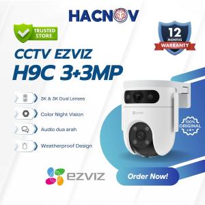 EZVIZ H9C 3+3MP Kamera CCTV Panoramik 360° Outdoor/Indoor dengan Dual Lensa Ultra Jelas