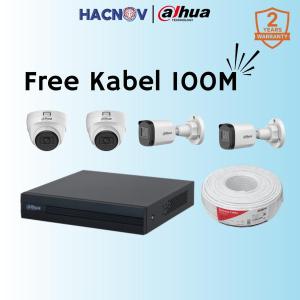 Paket CCTV 4 Kamera Indoor/Outdoor Dahua 1080p + Instalasi 4 Channel