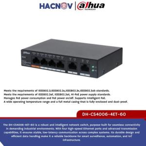 DAHUA 6 Port Cloud Managed Switch With 4 Port PoE DH-CS4006-4ET-60